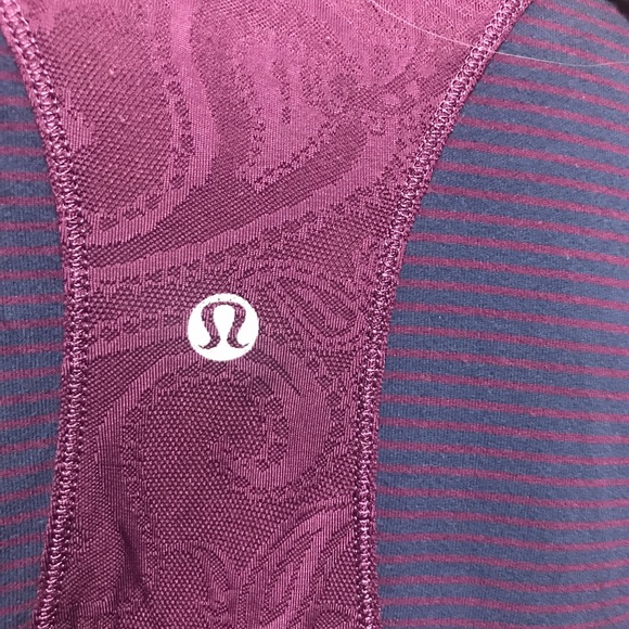 Lululemon"Purple Stripe Star Runner 1/2 Zip Pullover- Size None-Good Condition - Picture 9 of 14